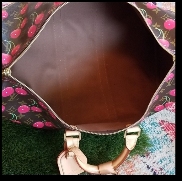 Auth LOUIS VUITTON Speedy 45 Carry On Travel LV Cherries Cerises Duffle Hand Bag - Picture 11 of 16